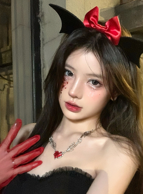 邪恶小魔女万圣节恶魔角发箍