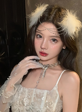 神女契约纯欲超仙流苏羽毛发夹