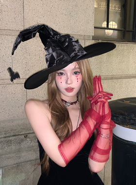 万圣节cos女巫魔法帽子装扮头饰