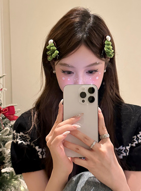 纯手工~扭扭棒可爱圣诞树发夹