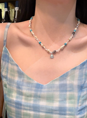 萤火之夏贝壳彩色串珠项链