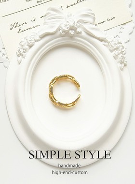 2025年新款戒指环开口指环女款可调节戒指冷淡风简约食指戒子E016