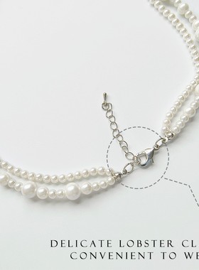 双层颈饰多层叠戴珍珠项链