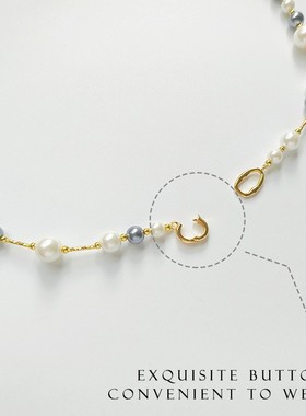 灰色珍珠项链女士新款时尚毛衣链