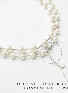 韩版女士中长款仿珍珠项链