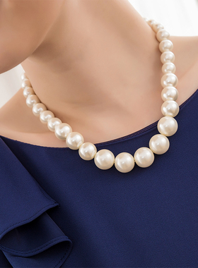 小香风叠戴法式复古旗袍珍珠项链