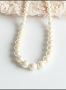 大珍珠项链子女配饰品小香风锁骨链子百搭脖颈链项圈复古首饰008