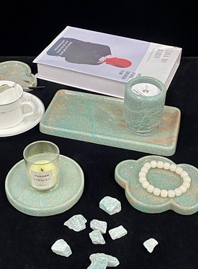 大理石绿色系桌面摆件