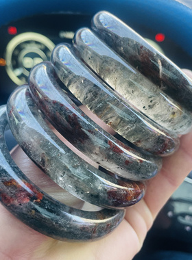 纯天然幻彩绿幽灵手镯 工厂批发