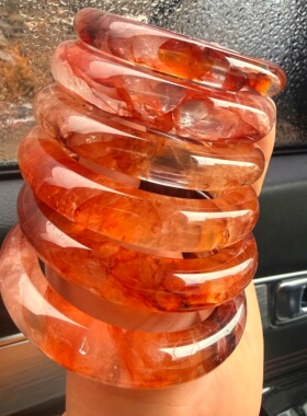 水晶手镯锦鲤胶花红黄胶花