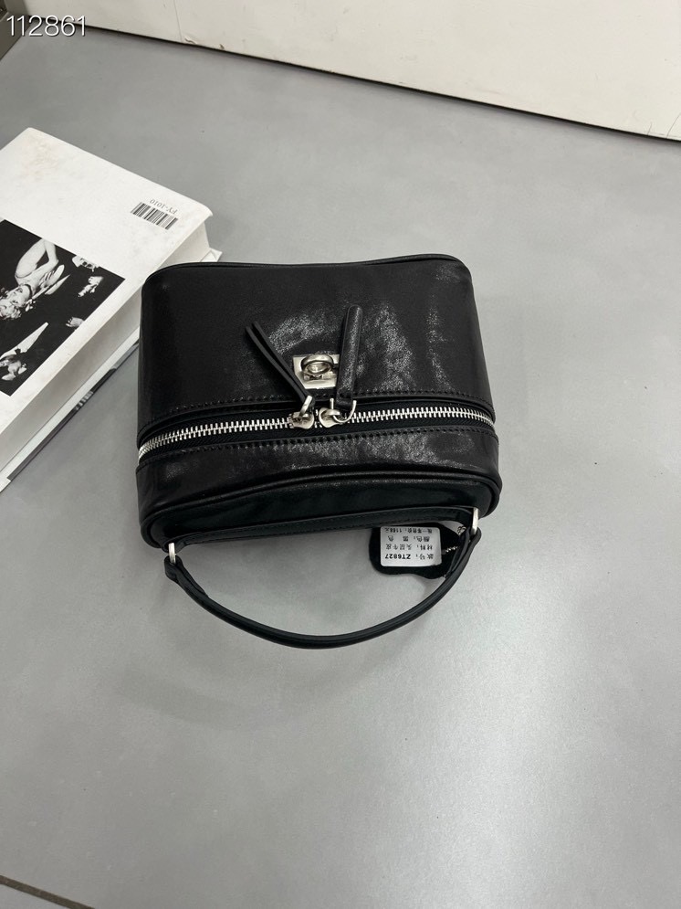 植鞣牛皮手提盒子女包2025新款单肩腋下包高级洋气通勤斜挎小包包 - 图1