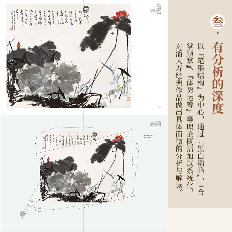 潘天寿册页小品+潘天寿绘画的笔墨与构图 2册名师大家画稿精选中国传世名画美术鉴赏临摹画册绘画艺术名画家国画山水画花鸟竹石山-图3