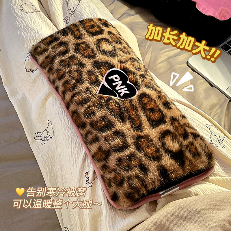 默默爱 豹纹加大一体热水袋暖手袋充电2025新款防爆正品暖宝宝热 - 图0