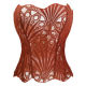 街头欧美法式宫廷风塑身内衣不规则蕾丝鱼骨胸衣网纱拼接印花塑身