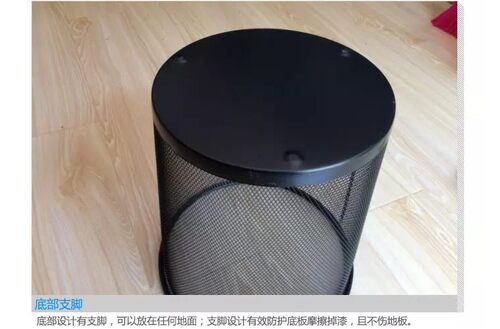 宜家垃圾桶防锈铁网办公室家用特大号加厚不锈钢纸篓送垃圾袋包邮 - 图2