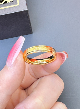 磨砂戒指闭口越南沙金欧美爆款满天星戒指爆闪磨砂个性情侣戒指