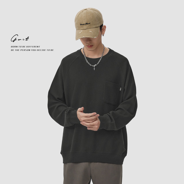 GWIT T-shirt Base Shirt Solid Color Long Sleeve T-shirt Men