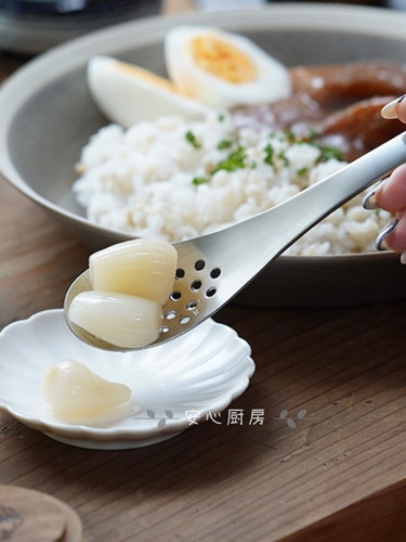 日本制进口家事问屋304不锈钢勺子儿童汤匙吃饭勺子调羹甜品勺 - 图1