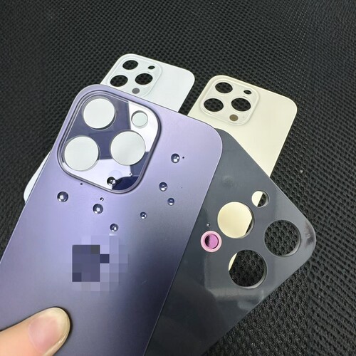 适用于14pro 14promax冷雕一体原材料小孔原雷达孔后盖后玻璃 - 图0