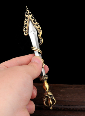 尼泊尔工艺黄铜文殊智慧剑摆件