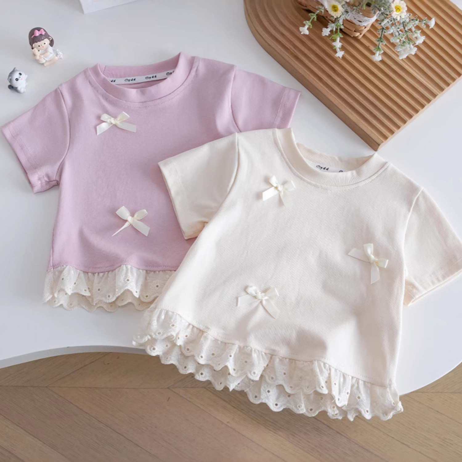 女童蝴蝶结短袖T恤夏季新款儿童纯棉上衣宝宝夏天外穿半袖衣服3岁,淘宝优惠券,粉丝福利购,淘宝优惠卷