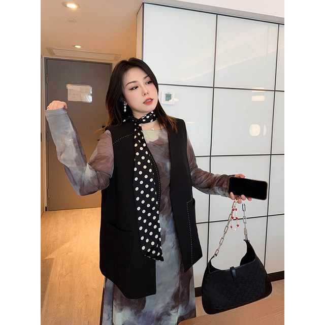 VOGANA Cannes plus size women's clothing smart fashion workplace casual suit vest straight pants open-stitch suit