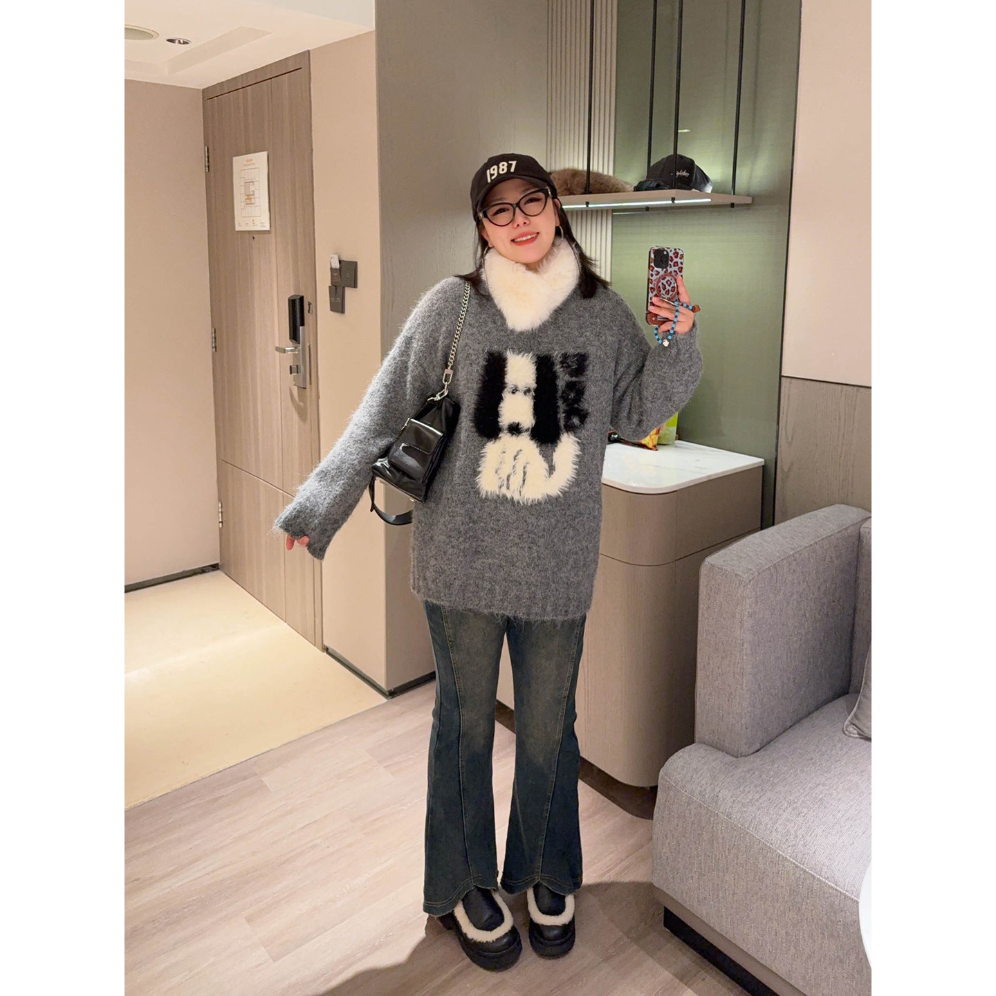 VOGANA戛纳家大码女装减龄韩女暖冬舒适慵懒松弛休闲狗狗厚毛衣,淘宝优惠券,粉丝福利购,淘宝优惠卷