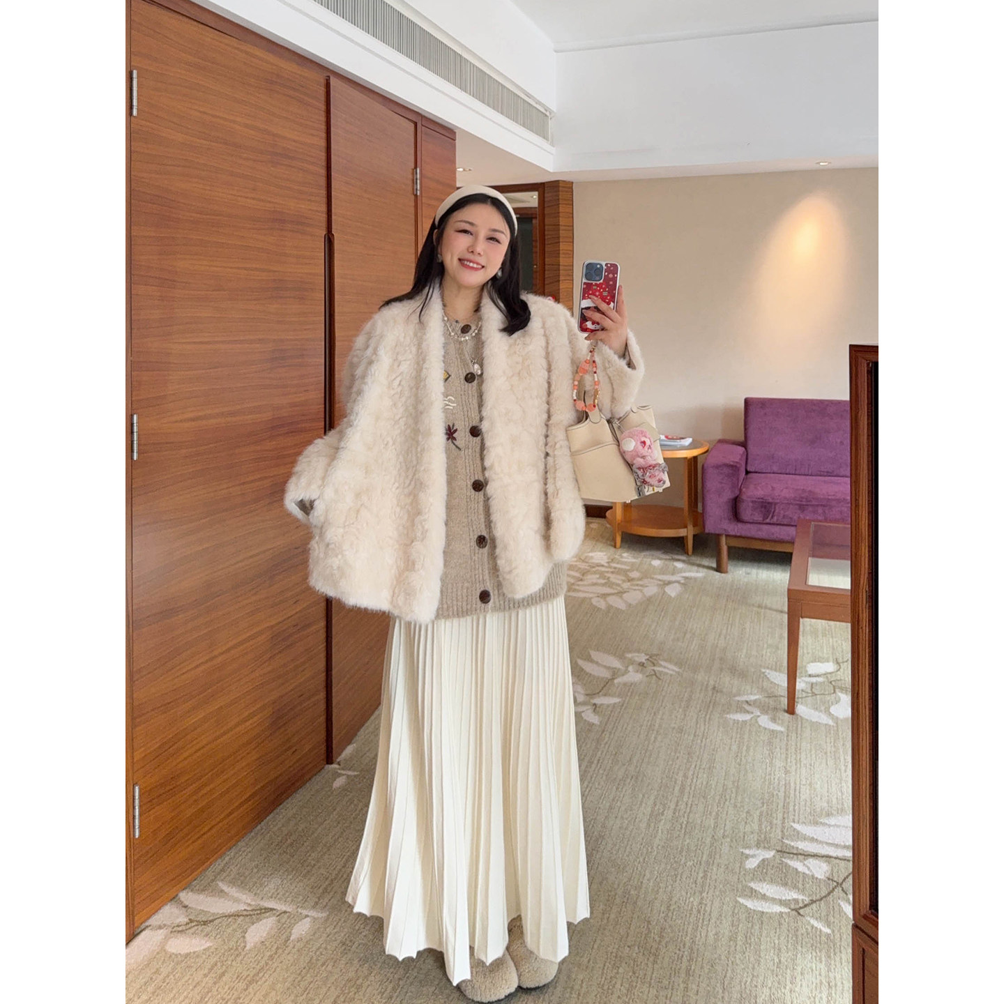 VOGANA戛纳家大码女装简约女神裙冬气场纸片人针织百褶A字半身裙,淘宝优惠券,粉丝福利购,淘宝优惠卷