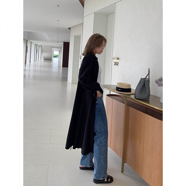 Shirt dress with loose temperament, slim waist and slim fit