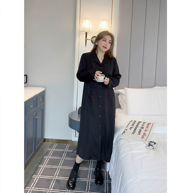 Simple solid color loose dress long skirt