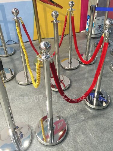 剪彩花柱钛金大圆球栏杆座隔离带排队柱活动围栏护栏栏杆罗马花柱 - 图3