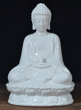 陶瓷器三宝佛像阿弥陀佛家居摆件