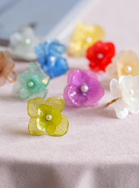 超仙甜美绣球花朵时尚戒指