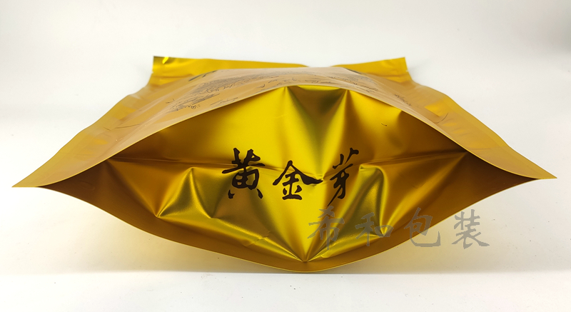 黄金芽包装袋自封口哑光金色25*35cm装半斤250g500g一斤茶叶袋子-图3