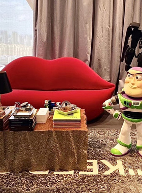 网红创意个性红唇造型沙发玻璃钢商场座椅美陈装饰潮流落地大摆件