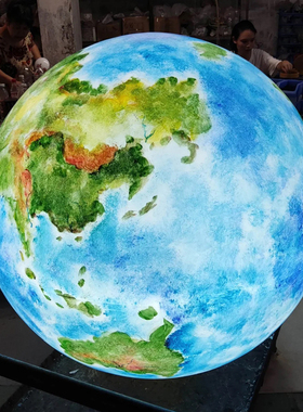 户外大号发光月球灯酒吧网红餐厅打卡装饰星球地球玻璃钢雕塑定制