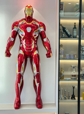 钢铁人1比1全身模型雕塑可发光大型反浩克装甲玻璃纤维客厅落地摆