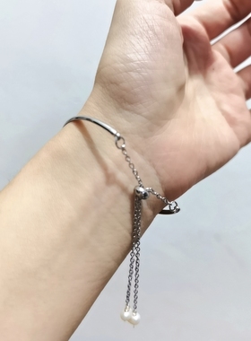 Dreamer手作 莫奈卡美伊系列 水晶浪漫山茶花花朵手链 蓝白色