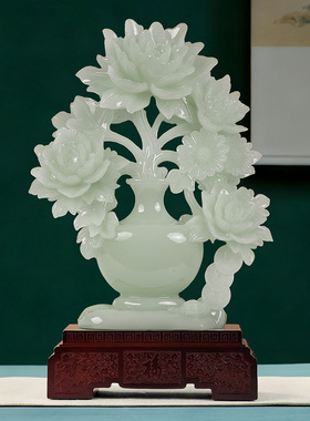 宋代美学玉石花瓶摆件装饰品