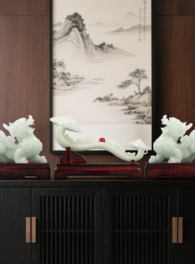 玉石貔貅如意摆件客厅装饰品