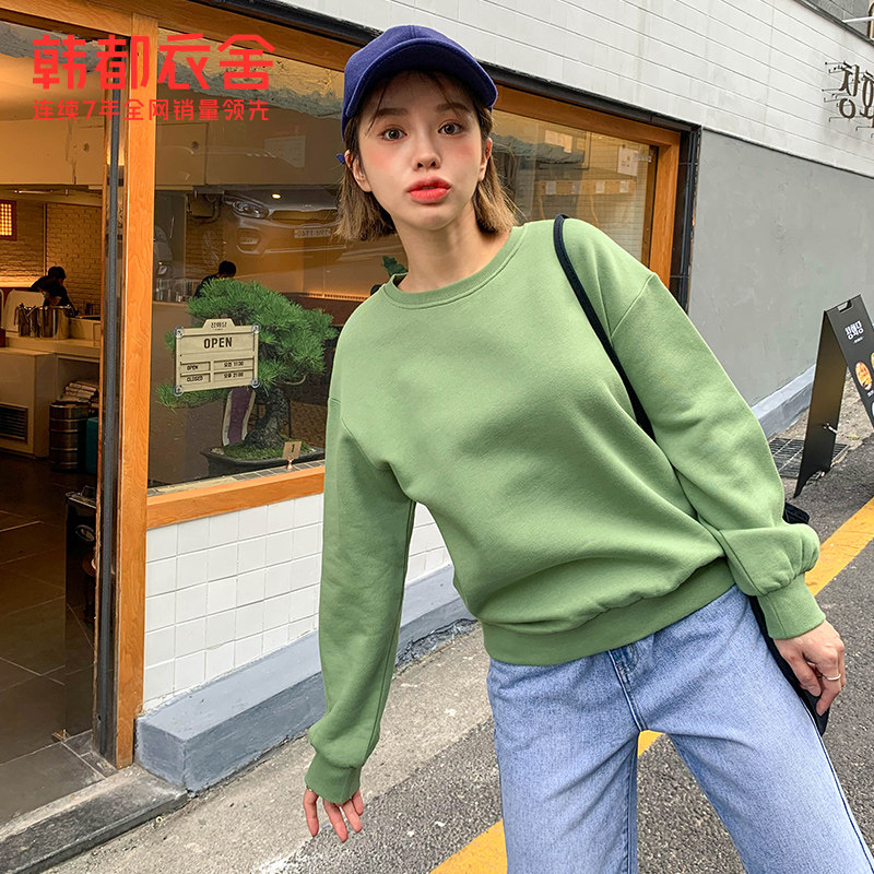 韩都衣舍2020秋装新款宽松薄款卫衣 韩都衣舍敏丽卫衣/绒衫