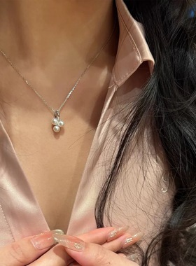 回馈款 日系M家同款小葡萄小众设计感珍珠项链s925银镀金礼物女