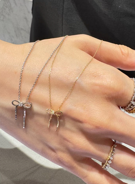 回馈款日系圣诞限定设计感蝴蝶结流苏项链s925银镀金耳环精致礼物