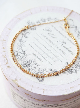 回馈款 日系简约通勤极细手链925纯银镀金双层素链百搭爆款礼物女