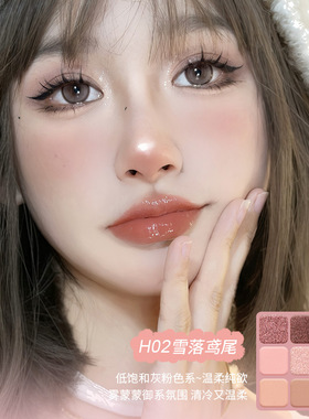 HOLD LIVE雾染薄暮九色眼影盘烟熏黑色眼影珠哑光奶茶大地色HL621