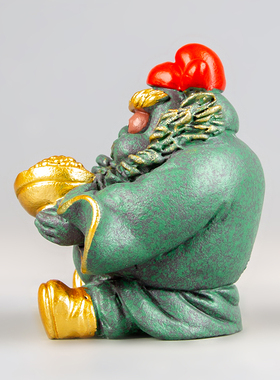 逗兽记青砂石摆件国潮桌面茶宠