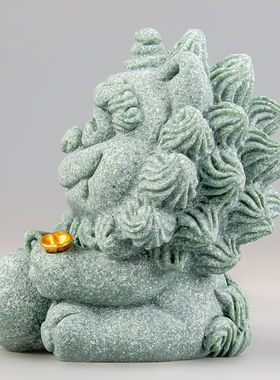 逗兽记青砂石摆件国潮桌面茶宠