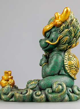 逗兽记青砂石摆件国潮桌面茶宠