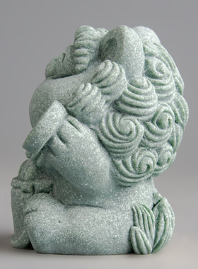 逗兽记青砂石摆件国潮桌面茶宠