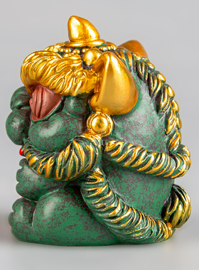 逗兽记青砂石摆件国潮桌面茶宠